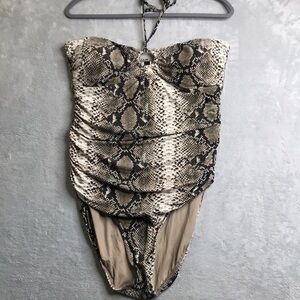 Band Eye Austrialia Halter Animal Print One Piece Swim Size 12